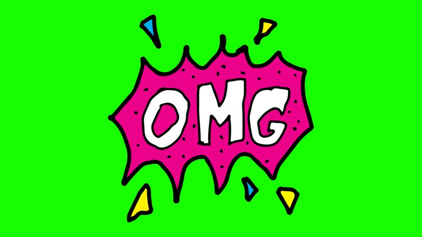 852x480 Kids Drawing Green Screen With The Words Omg