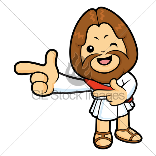 500x500 Jesus Character Is Points A Finger One Direction Gl Stock Images