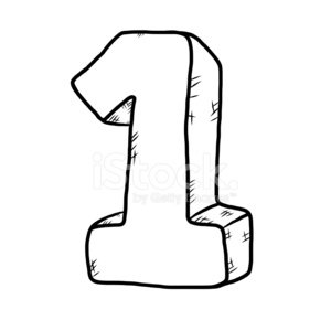 300x300 Number One Cartoon Stock Vectors