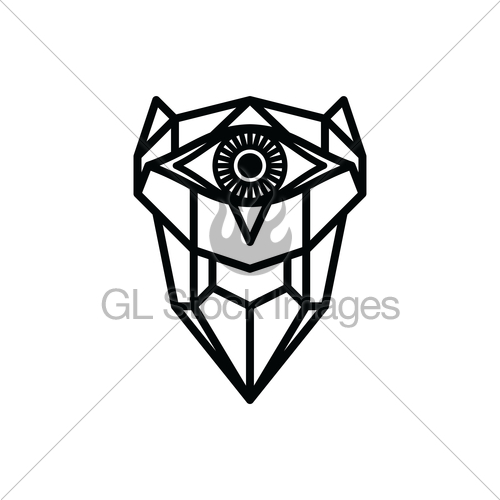 500x500 One Eye Owl Logo Logotype Theme Vector Gl Stock Images
