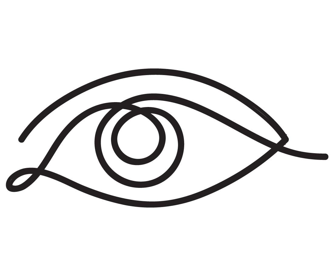 1101x908 One Line Eye Drawing Vinyl Decal