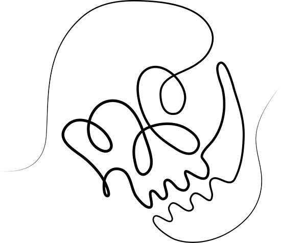 550x476 One Line Skull Posters