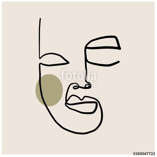 500x500 one line drawing continuous single line art minimalism portrait