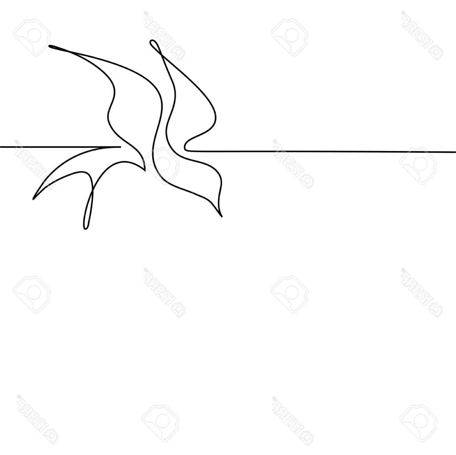 1560x1558 Photostock Vector Continuous One Line Drawing Flying Bird Logo