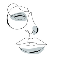 240x240 one line drawing face modern minimalism art, aesthetic contour