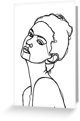 277x415 Woman's Face One Line Illustration