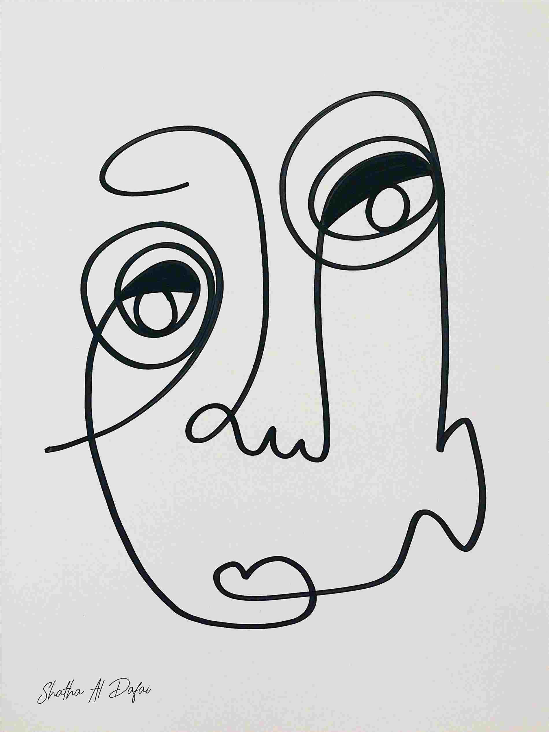 1899x2533 Line Drawing Face Continuous Rhcindymichaudartblogspotcom Emma