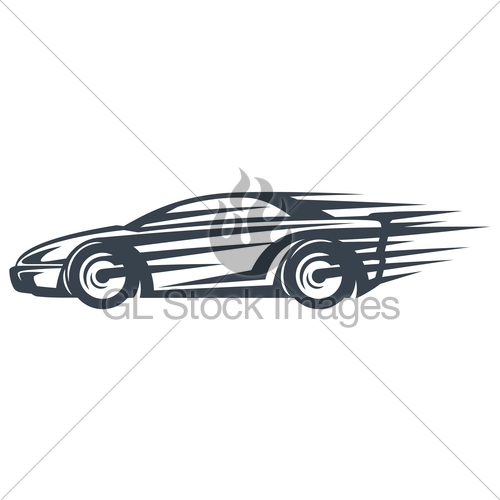 500x500 Icon Of A Fast Racing Car In Motion Gl Stock Images