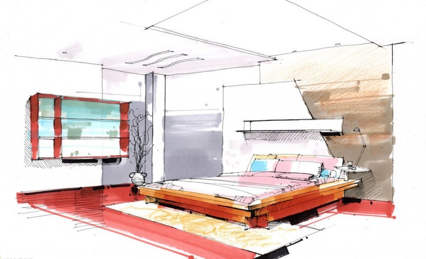 850x517 One Point Perspective Living Room How To Draw Bedroom Kitchen Step