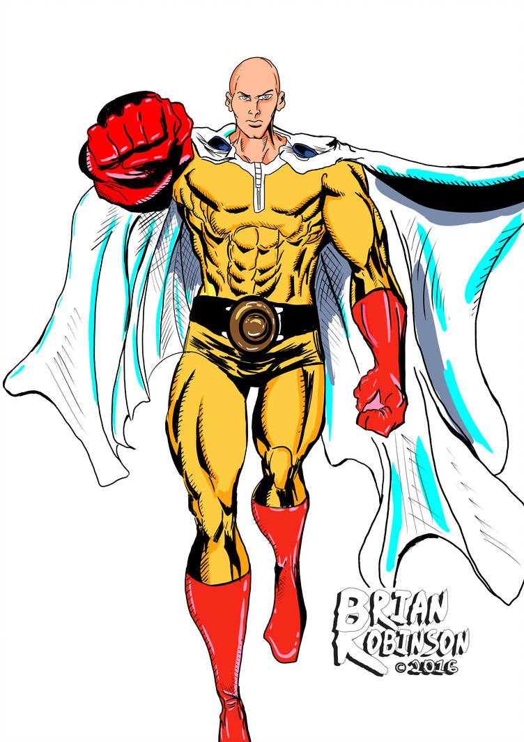 752x1063 One Punch Man Saitama Drawing Color