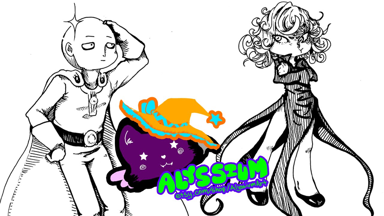 1280x720 One Punch Man Speed Drawlineart Alyssium