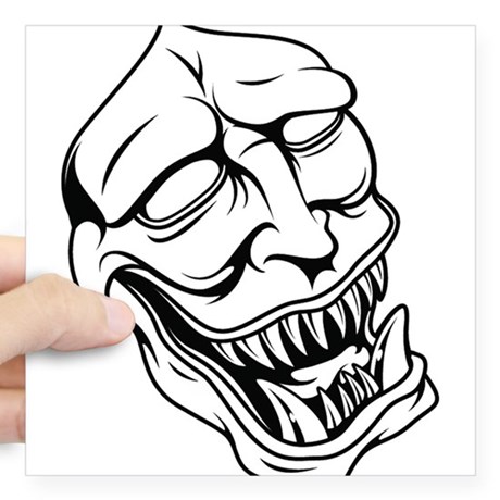 460x460 Japanese Demon Or Oni Square Stickers