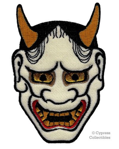 400x500 Japanese Hannya Mask Embroidered Patch Iron On Kabuki
