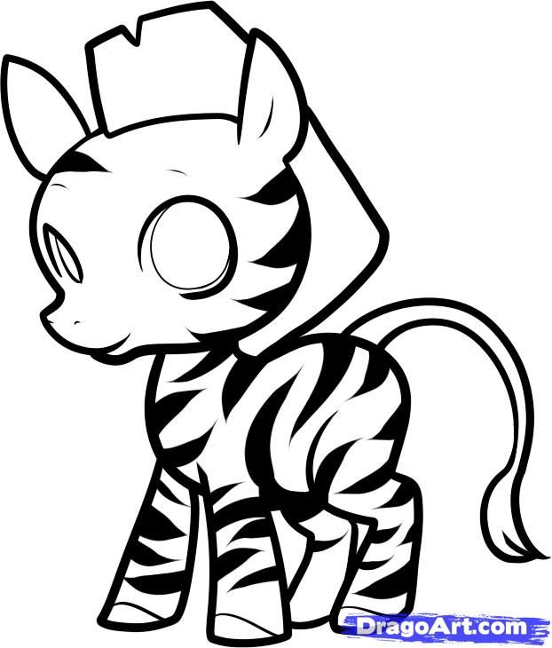 622x730 How To Draw A Zebra For Kids, Step