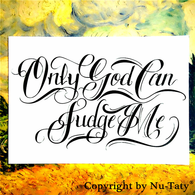 640x640 Shnapign Only God Can Judge Me Temporary Tattoo Body Art Flash