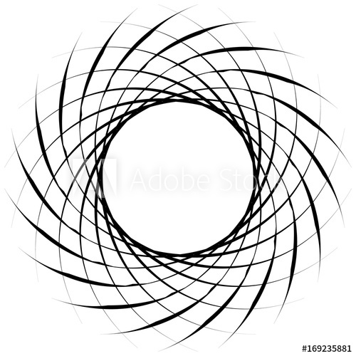500x500 Circular Geometric Motif Abstract Grayscale Op Art Element