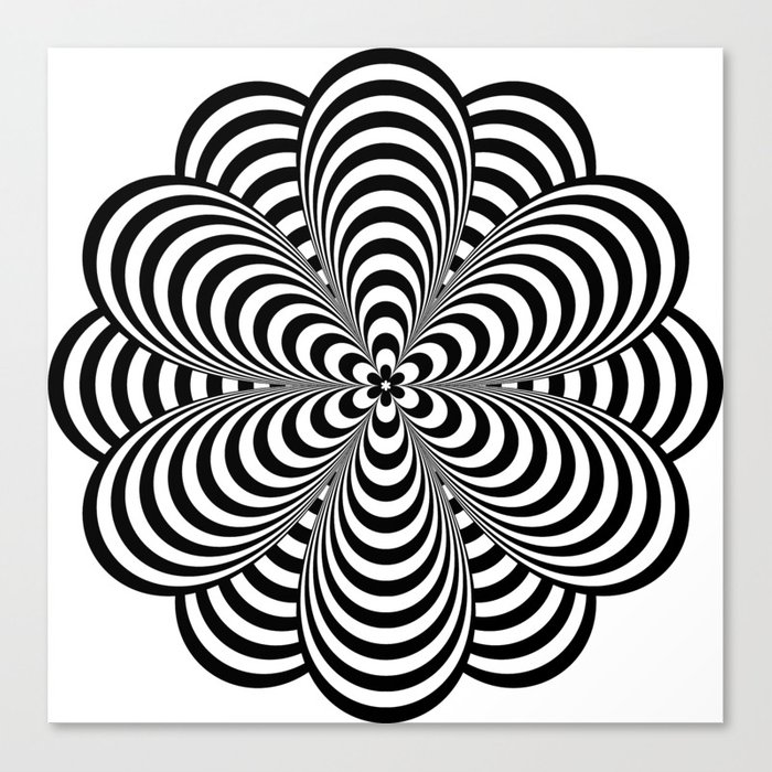 700x700 Op Art Flower Canvas Print