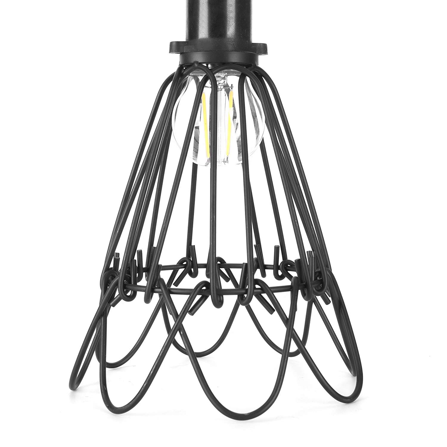 1500x1500 Industrial Metal Bird Cage Lamp Guard String Light Shade Open