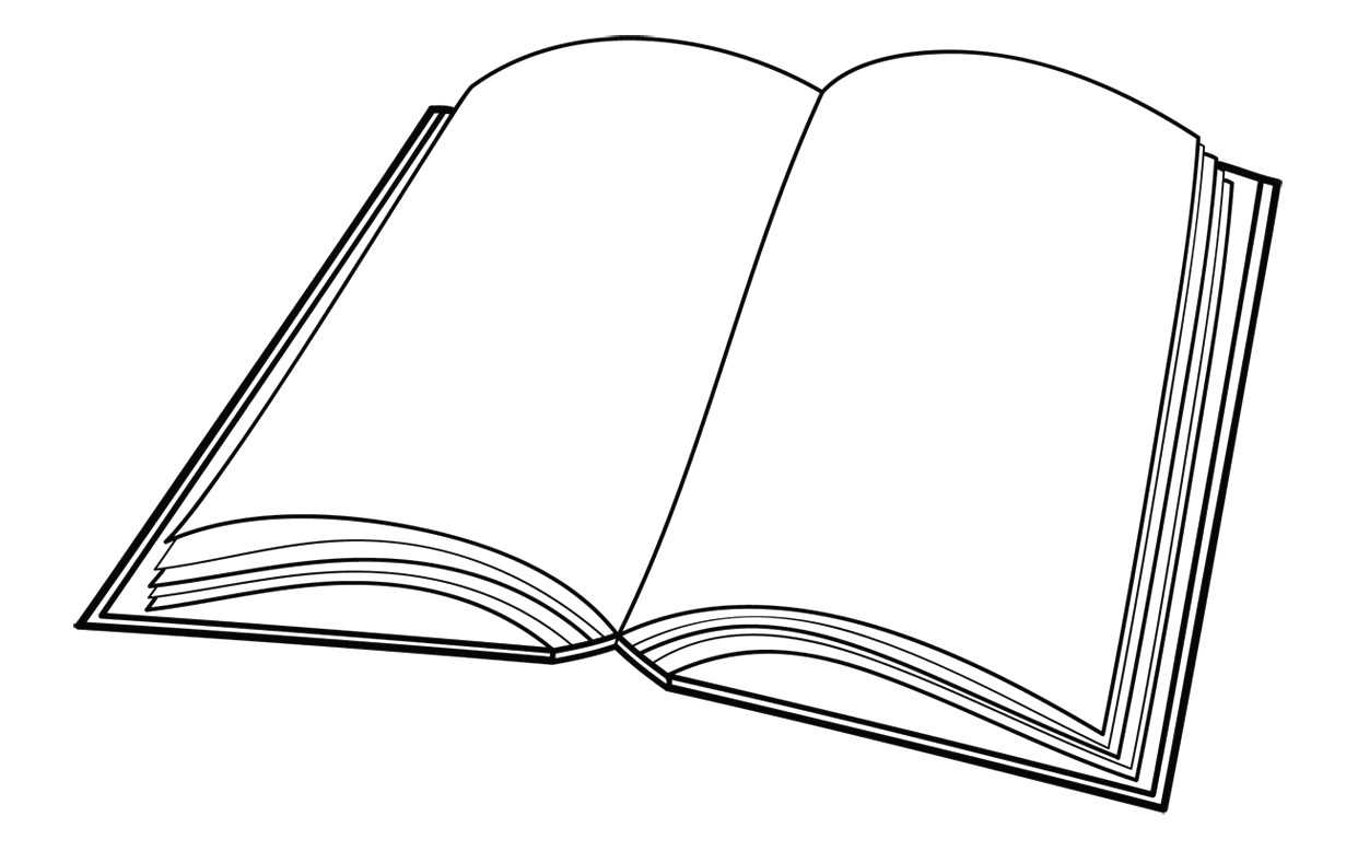 1242x778 Open Book Coloring Page