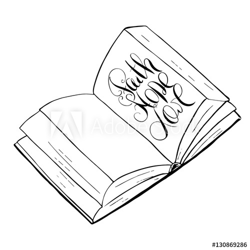 500x500 Faith, Hope, Love Bible Lettering Open Book Hand Drawing