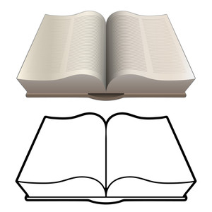 300x300 open book, bible, encyclopedia, classic style, isolated vector