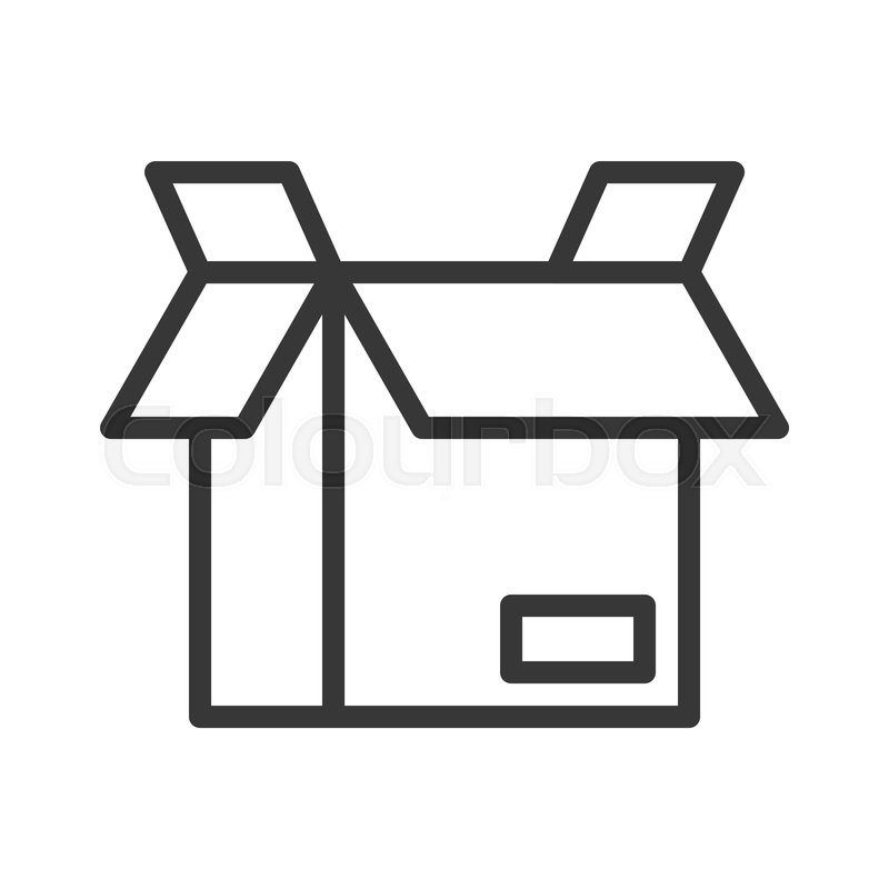 800x800 open box, shipping and logistic icon, stock vector colourbox
