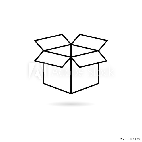 500x500 Black Open Box Icon Or Logo