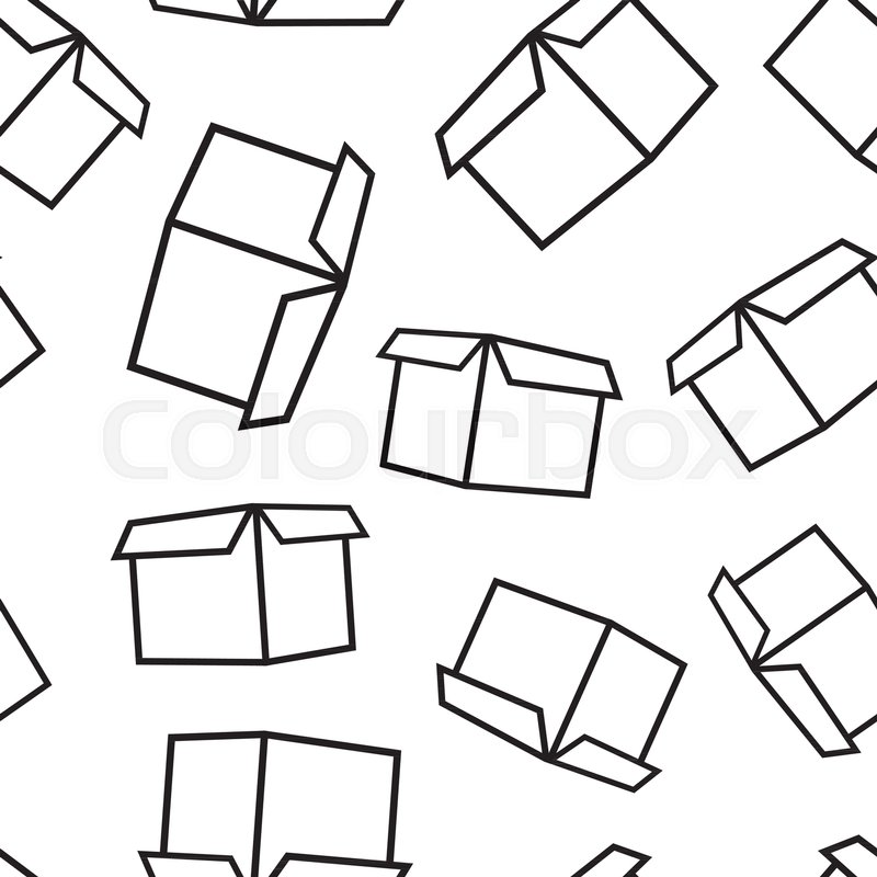 800x800 Open Box Shipping Seamless Pattern Stock Vector Colourbox