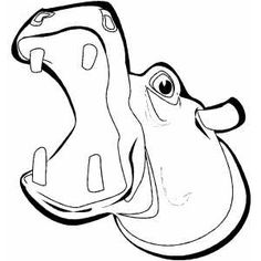 236x236 Drawn Hippo Mouth Open Drawing