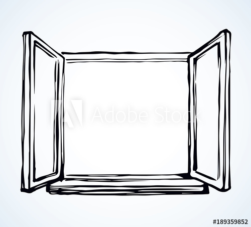 500x452 Open Window Vector Drawing