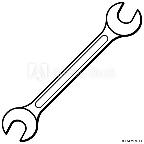 500x500 Open End Wrench Illustration