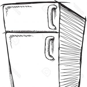 300x300 Refrigerator Vector Illustration Flat Cartoon Open And Closed