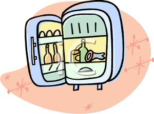 300x223 Clipart Image An Open Fridge