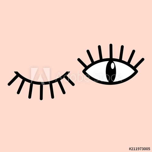 500x500 Eye Doodles Hand Drawing Open And Winking Eyes Stock Vector