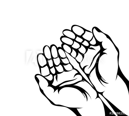 500x447 Gesture Open Palms Hand Gives Or Receives Contour Graphic Style