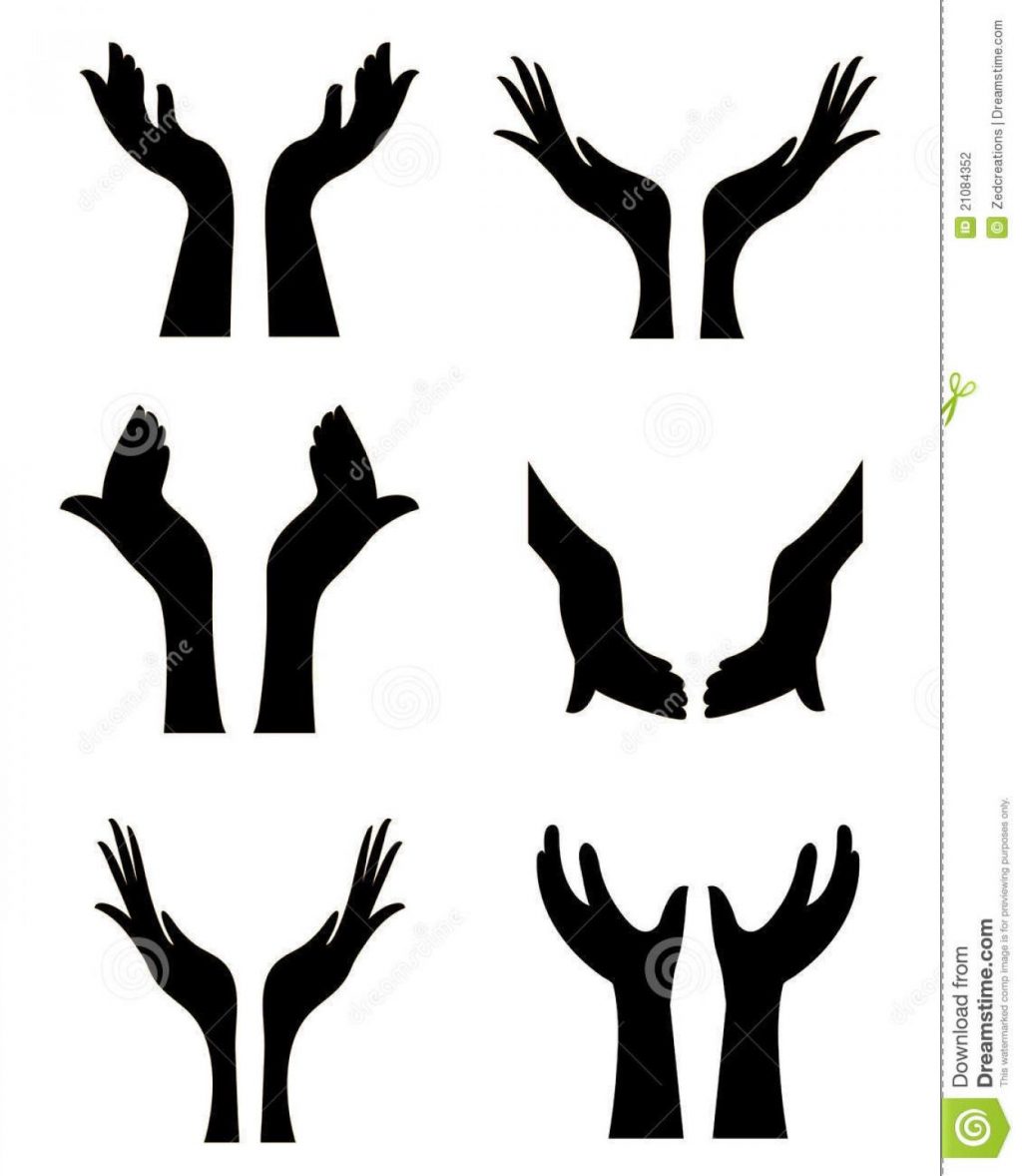 1024x1178 Open Hand Clipart Black And White