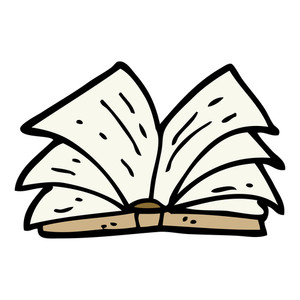 300x300 Hand Drawn Doodle Style Cartoon Open Book Royalty Free Stock Image