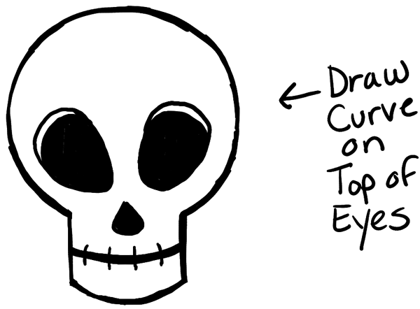 600x442 How To Draw Silly Cartoon Skulls For Halloween Easy Tutorial