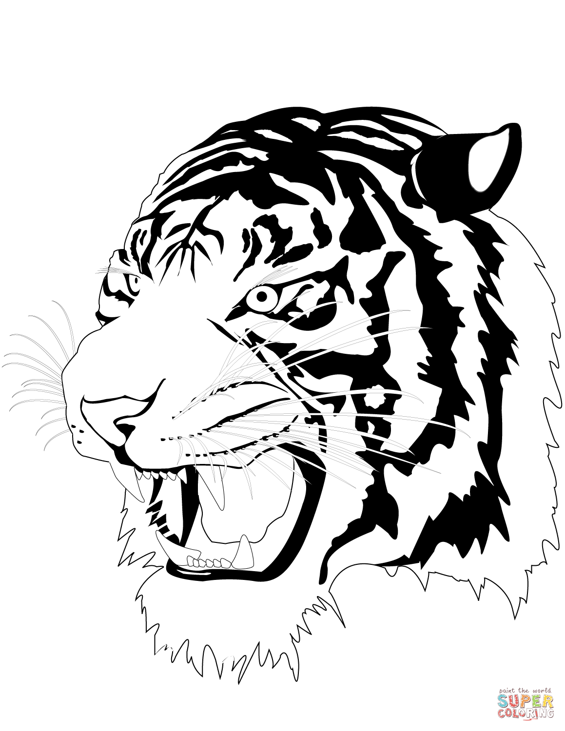 1159x1500 Tiger Drawing Open Mouth For Free Download