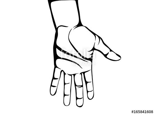 500x371 Gesture Open Palm Hand Gives Or Receives Contour Graphic Style