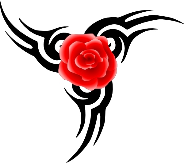 600x530 Tribal Tattoo With Rose Clip Art Free Vector In Open Office
