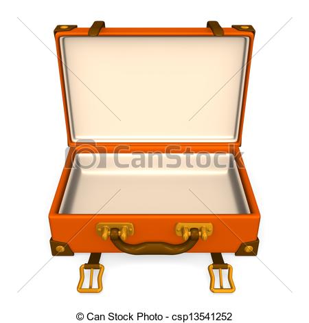 450x470 Open Classical Luggage Front Render Illustration Isolated