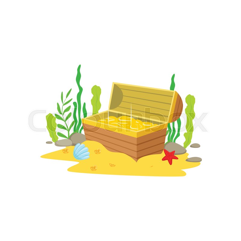 800x800 Open Chest With Golden Treasure Inside Stock Vector Colourbox