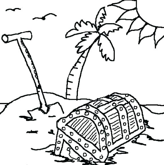 573x577 Open Treasure Chest Coloring