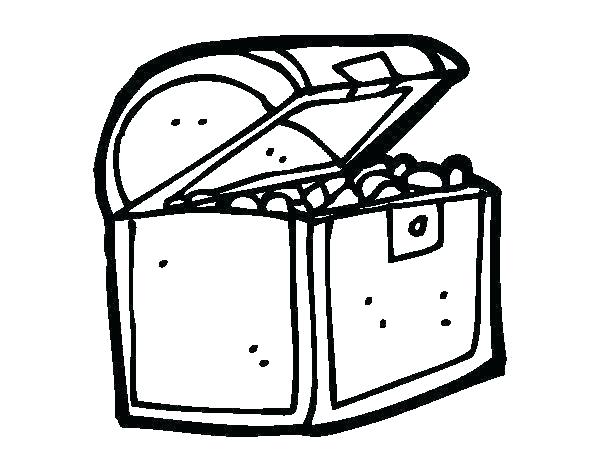 600x470 Coloring Pages Treasure Chest Open