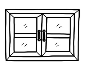 288x240 Open Window Cartoon Vector And Illustration, Black And White