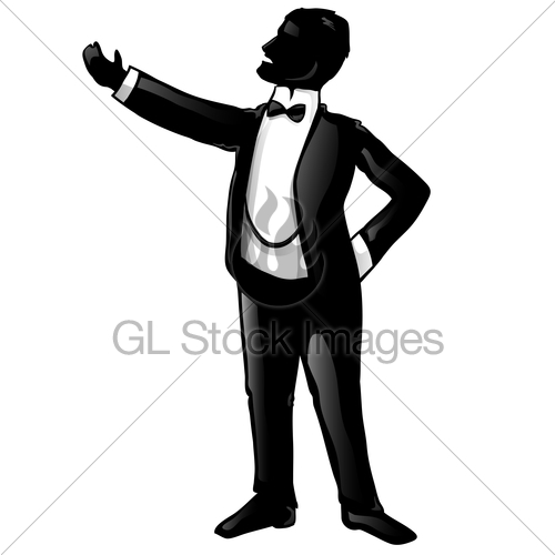 500x500 Tenor Opera Singer Silhouette Gl Stock Images