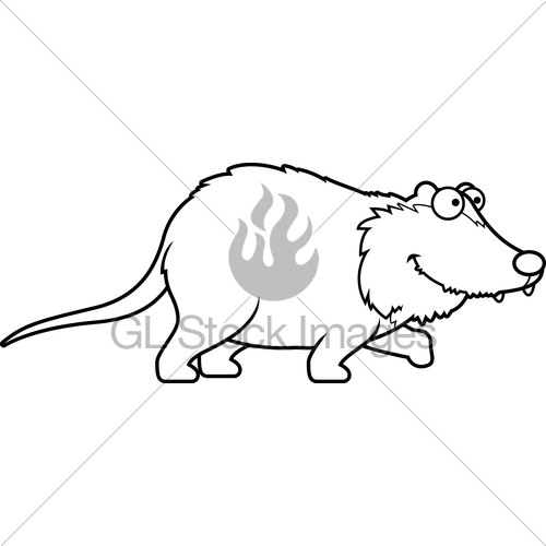 500x500 cartoon opossum walking gl stock images