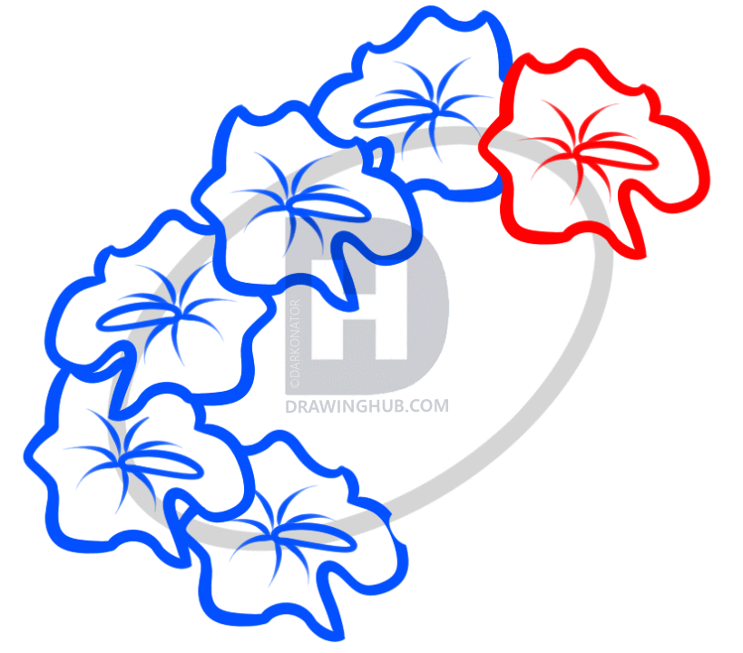 819x720 How To Draw A Lei, Step