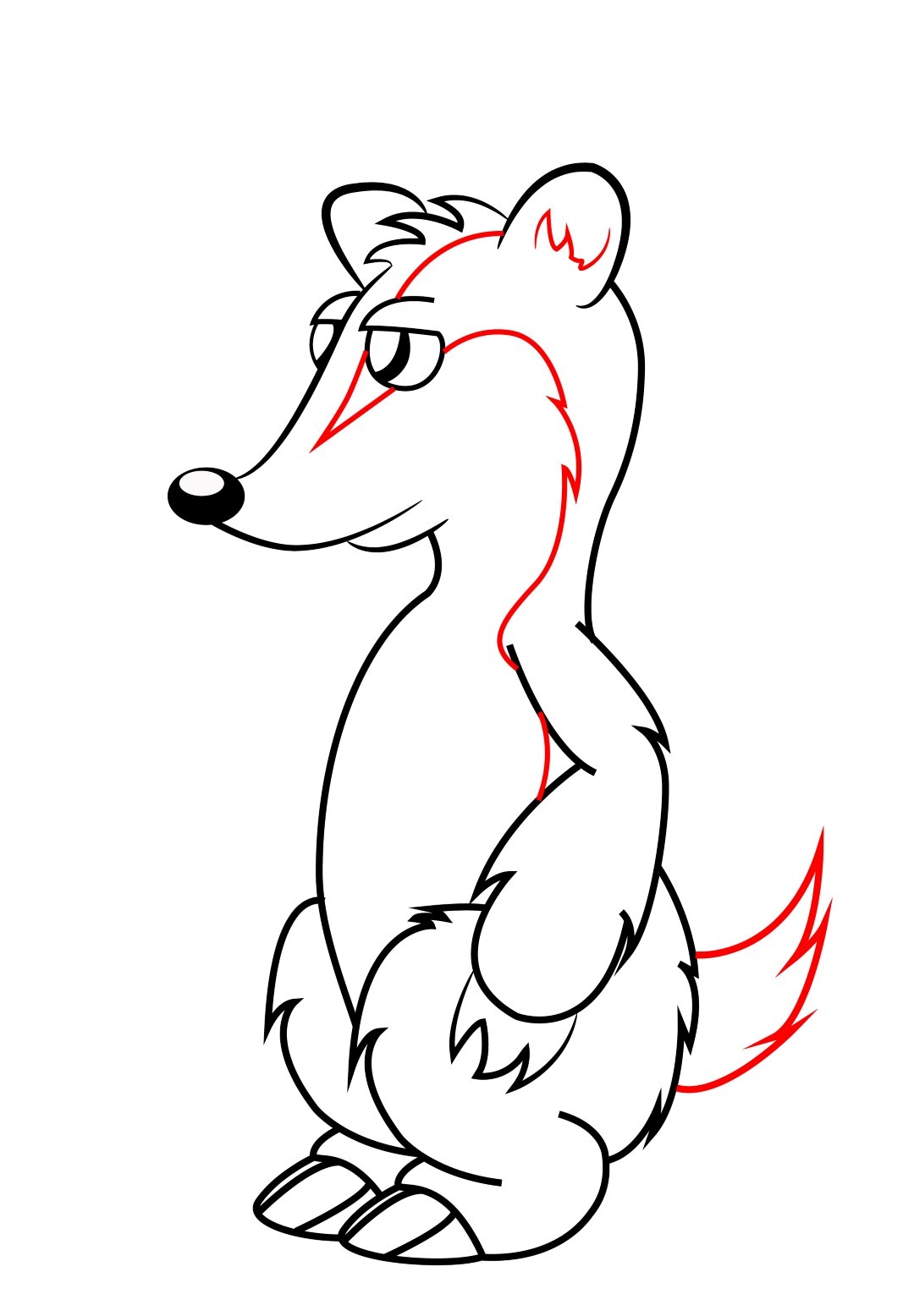 1080x1556 How To Draw A Cartoon Badger